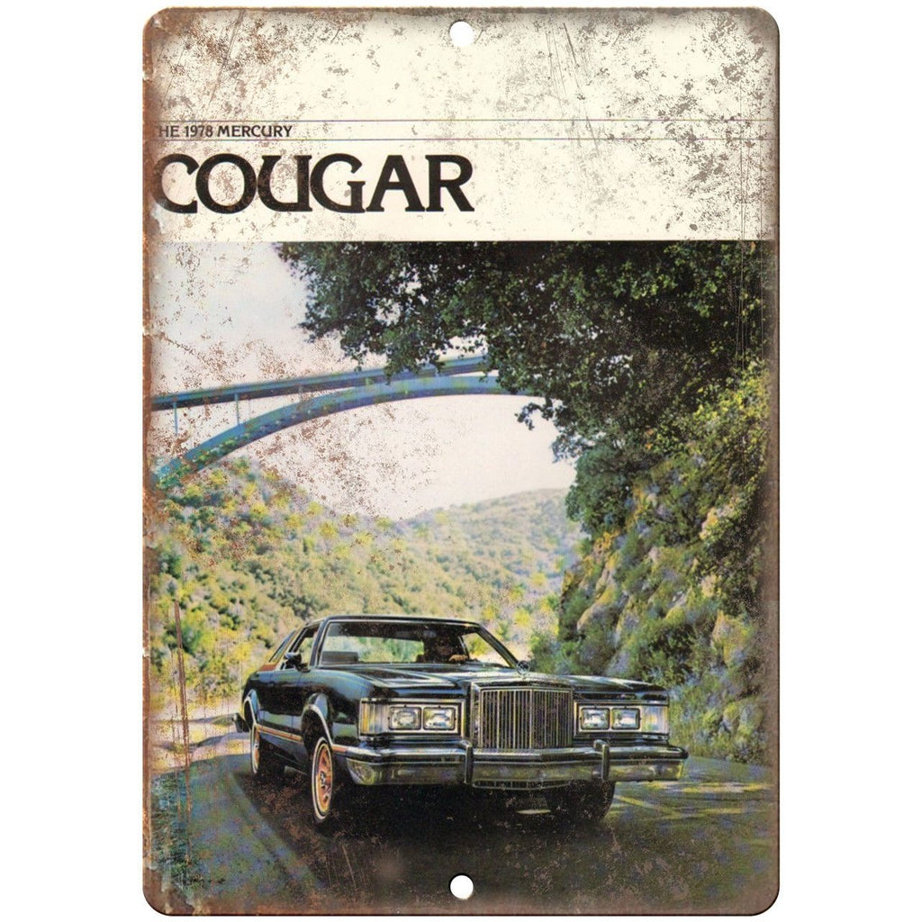 1978 Mercury Cougar Vintage Auto Ad 10" x 7" Reproduction Metal Sign A329