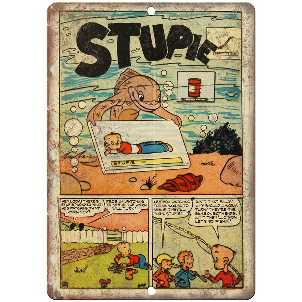 Estupie Comic Strip Vintage Art 10" x 7" Reproduction Metal Sign J561