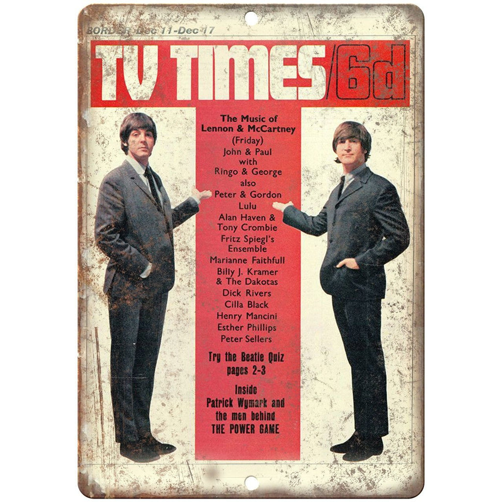 TV Times Magazine The Beatles 10" x 7" Reproduction Metal Sign C93