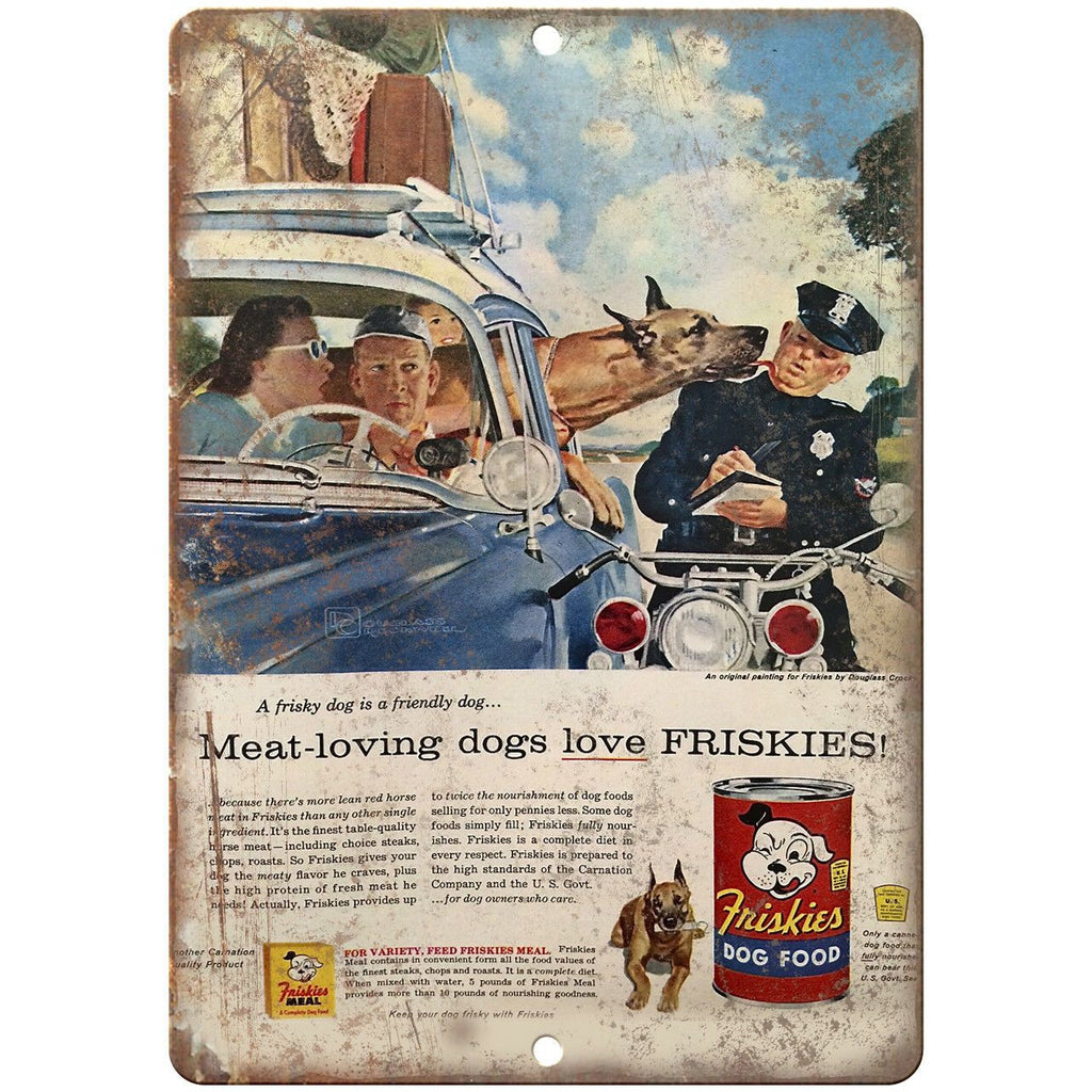 Friskies Dog Food Vintage Advertising 10" X 7" Reproduction Metal Sign N348