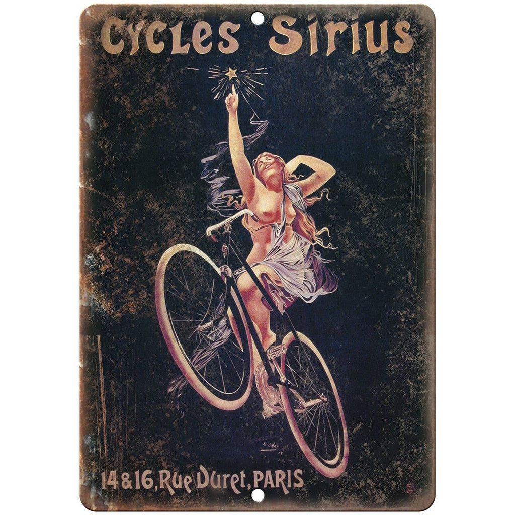 Cycles Sirius Rue Duret Paris Bicycle Ad 10" x 7" Reproduction Metal Sign B236