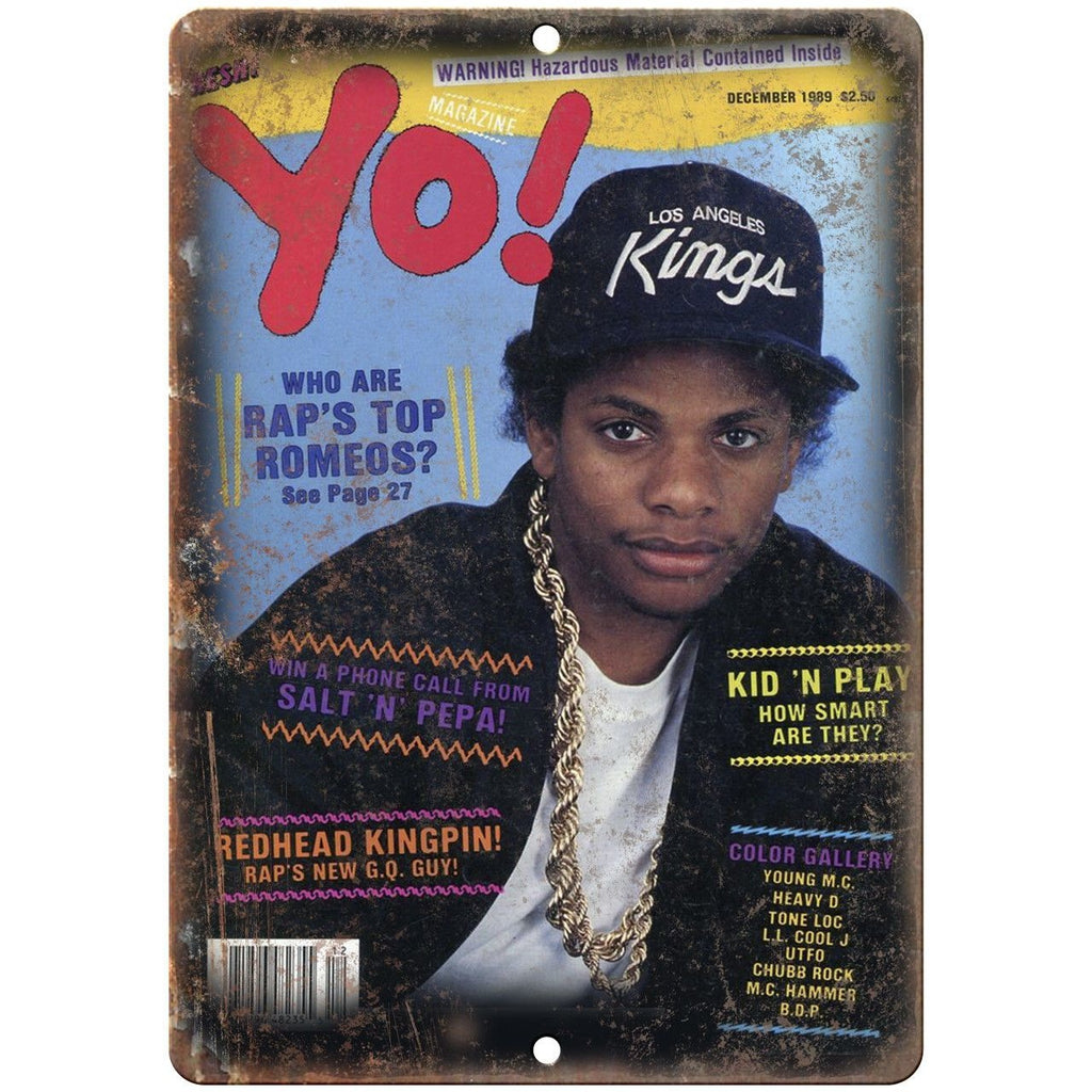 Yo! Hip-Hop Magazine Vintage Eazy-E Cover RARE10"x7" Reproduction Metal Sign D10
