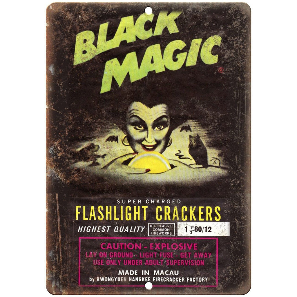 Black Magic Firework Package Art 10" X 7" Reproduction Metal Sign ZD96