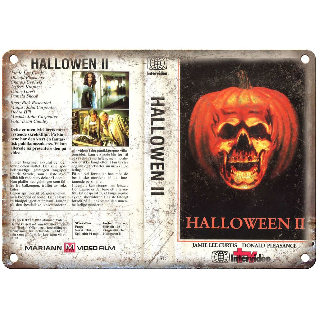 1981 - Halloween II Movie VHS Cover 10" x 7" Vintage Look Reproduction
