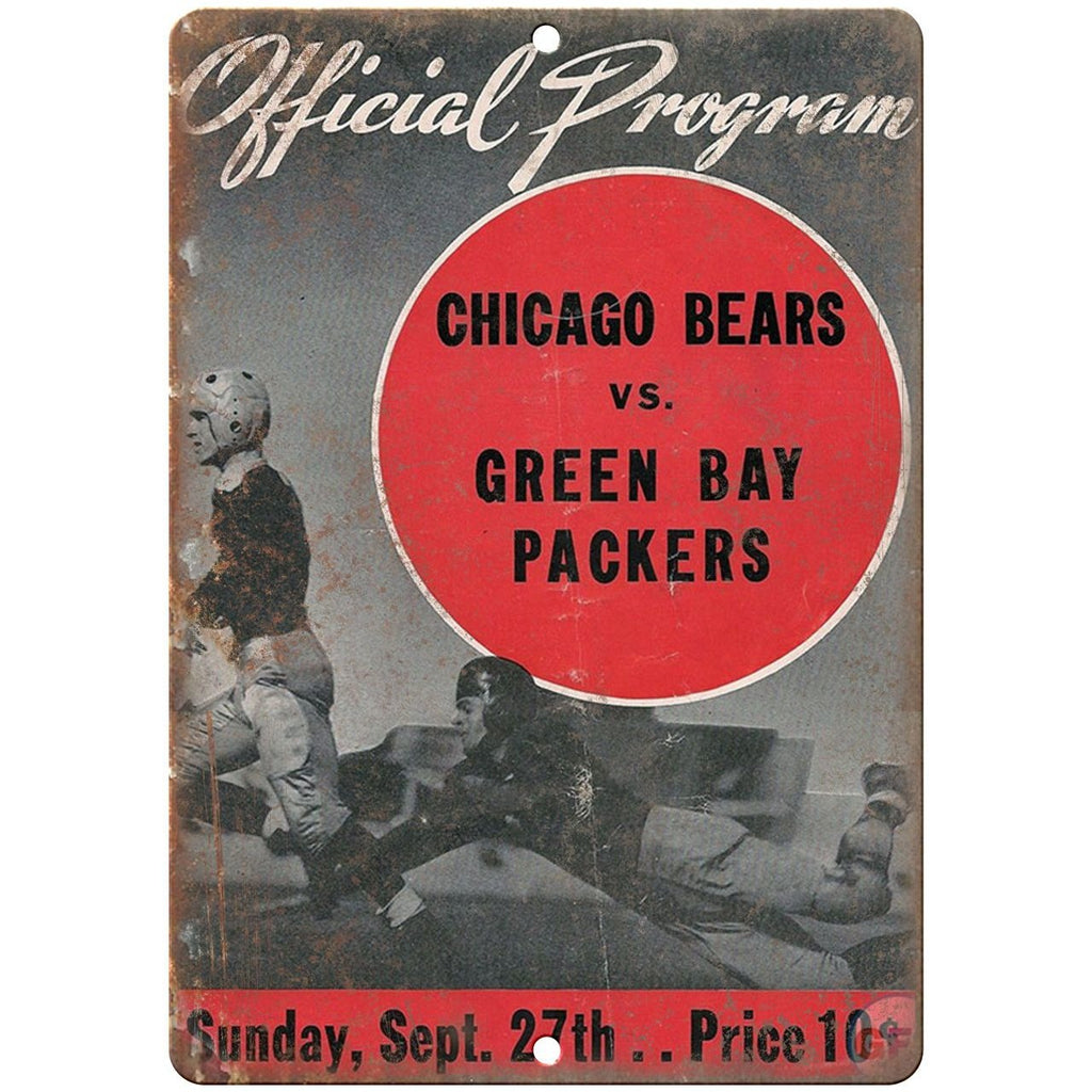 Chicago Bears vs Green Bay Packers 10" x 7" Vintage Look Reproduction