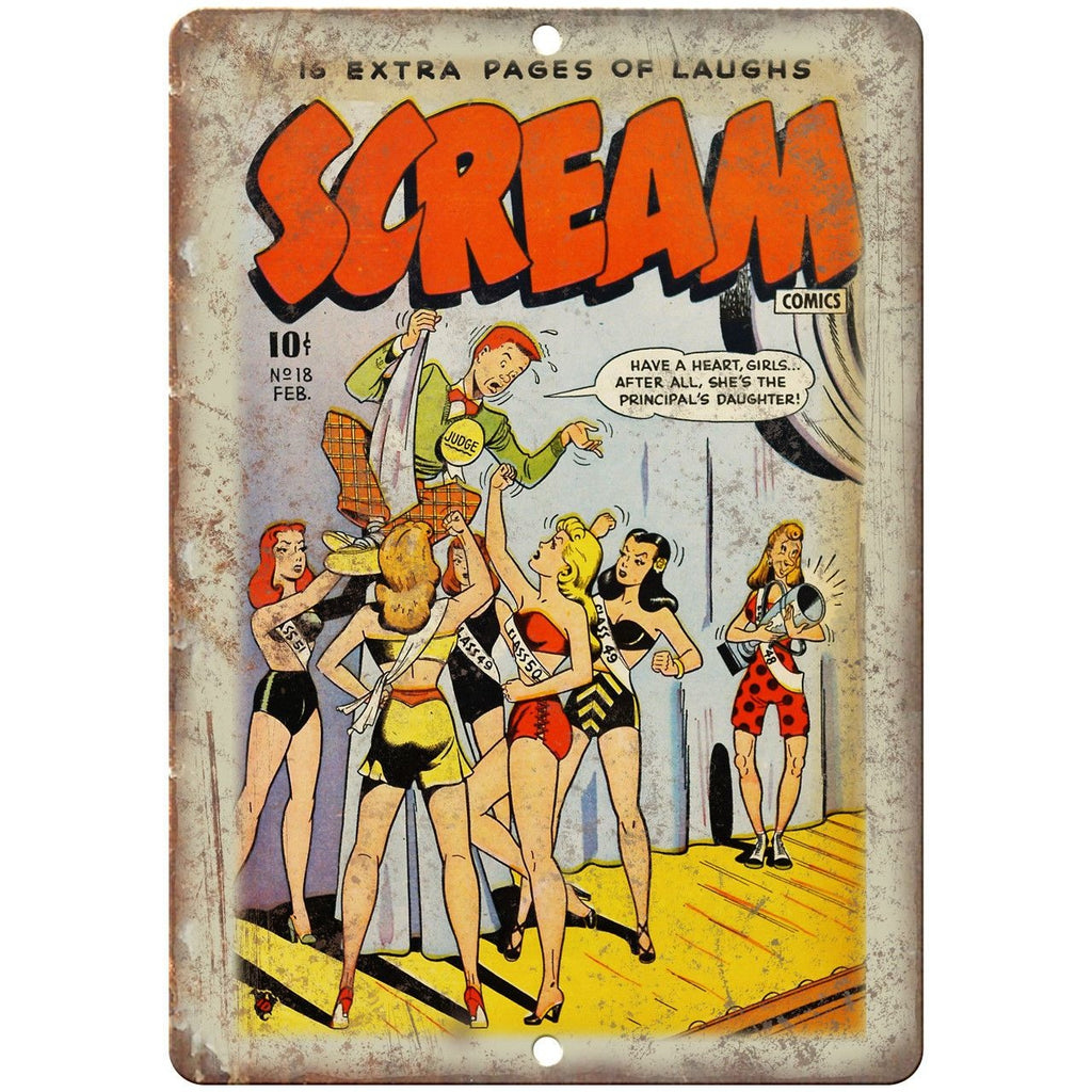 Scream Ace Comics Vintage Cover 10" X 7" Reproduction Metal Sign J471