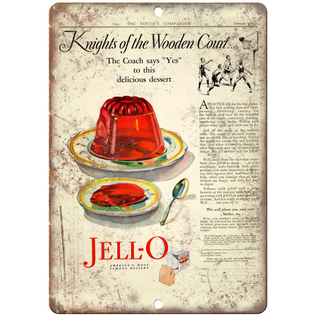 Jell-O Vintage Deser Ad 10" X 7" Reproduction Metal Sign N344