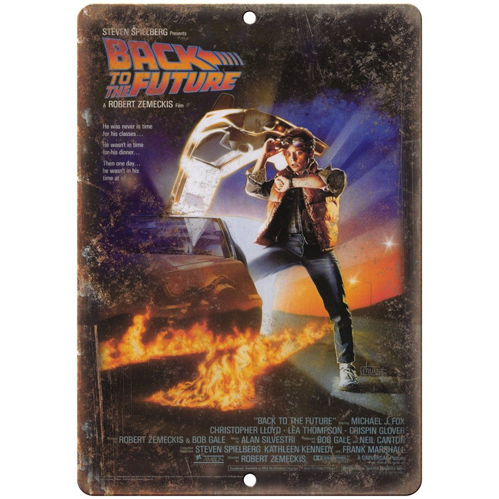 Back To The Future Steven Spielberg Movie Ad 10"X7" Reproduction Metal Sign I68