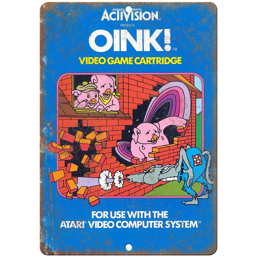 Activision Oink Video Game Atari Computer 9" x 12" Reproduction Metal Sign G106