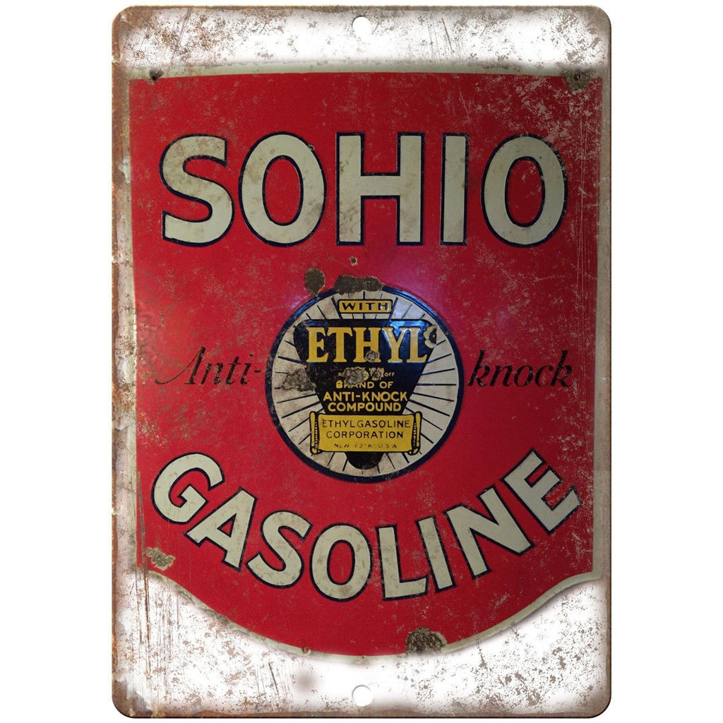 Sohio Gasoline Ethyl Porcelain Look 10" X 7" Reproduction Metal Sign U110