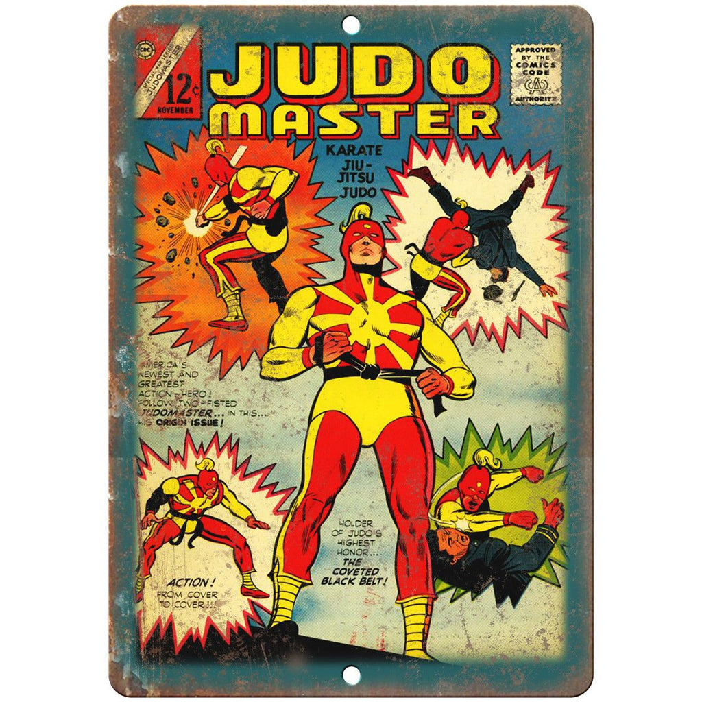 Judo Master Comic Cover Book Vintage Art 9" x 12" Reproduction Metal Sign J668