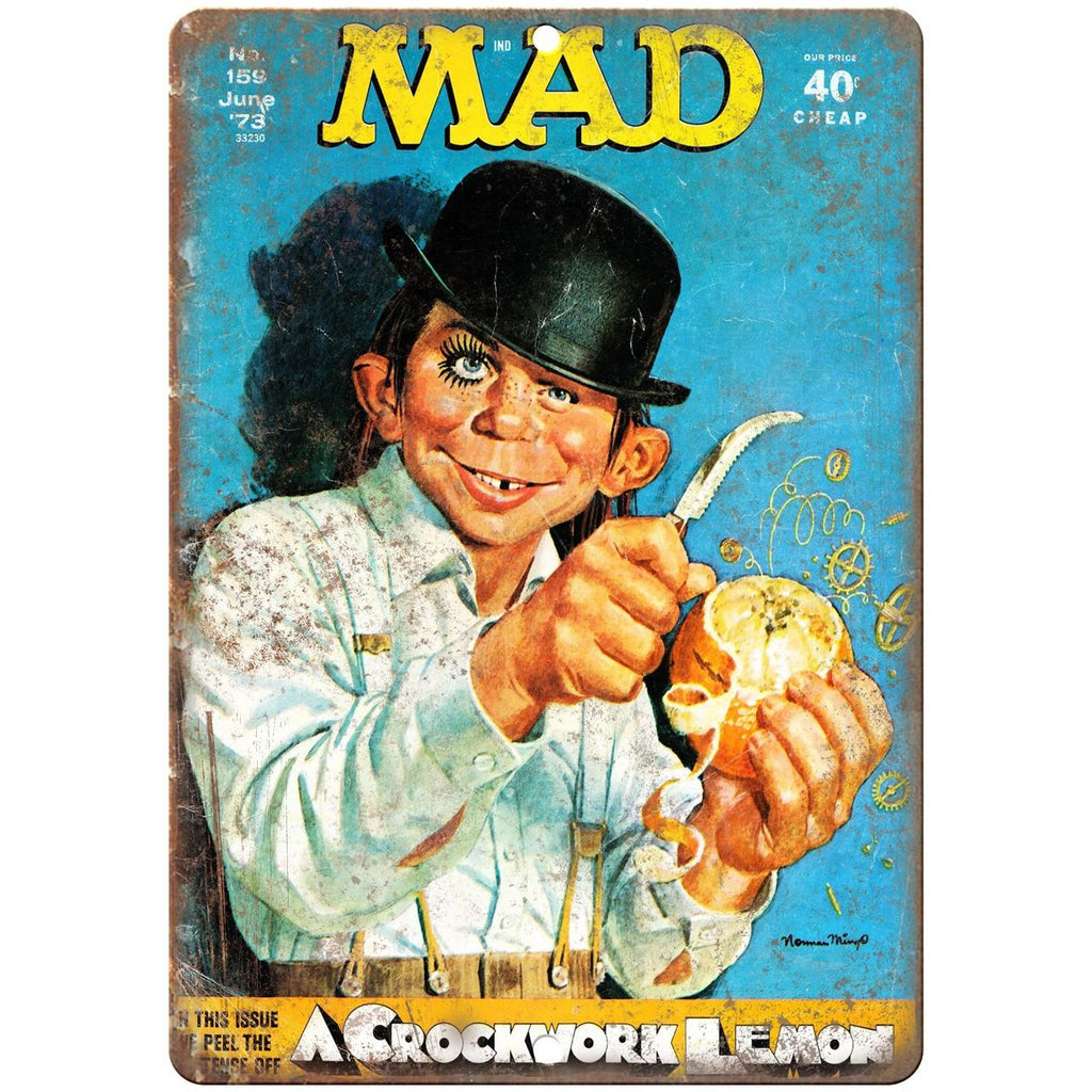 1973 MAD Magazine A Clockwork Orange Cover 10'" x 7" reproduction metal sign
