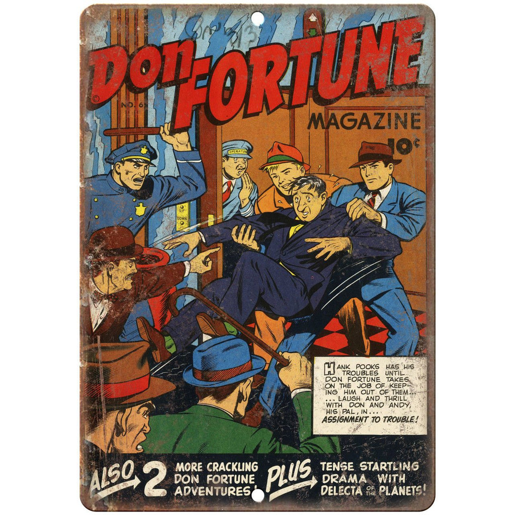Don Fortune Comic No 6 Comic Cover Book 10" x 7" Reproduction Metal Sign J729