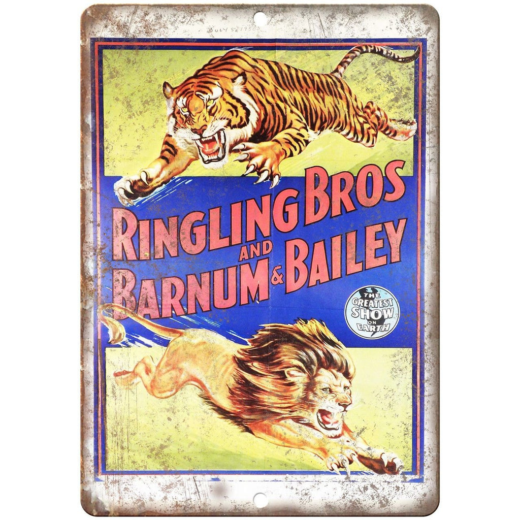 Ringling Bros Greatest Show on Earth 10" X 7" Reproduction Metal Sign ZH38