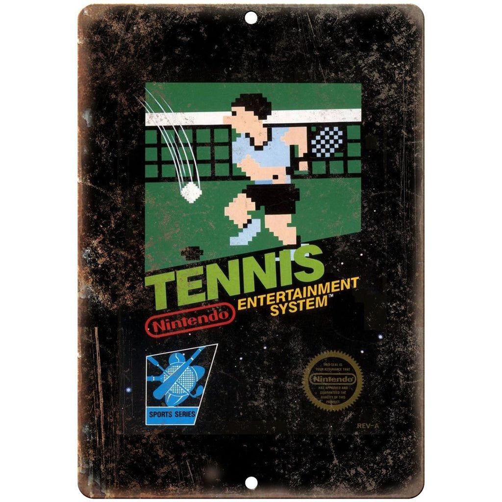Nintendo Tennis Game Cartdrige Cover Art - 10" x 7" Reproduction Metal Sign