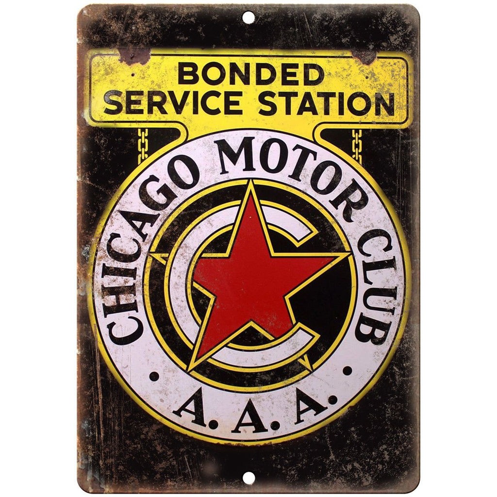 Chicago Motor Club Porcelain Look 10" X 7" Reproduction Metal Sign U107