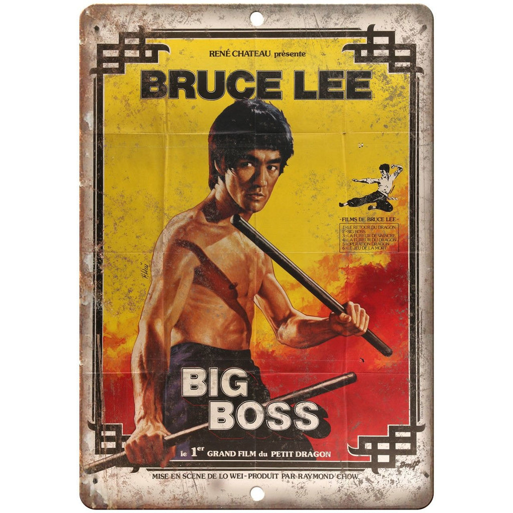 Bruce Lee Big Boss Rene Chateau Movie Poster 10"x7" Reproduction Metal Sign I16
