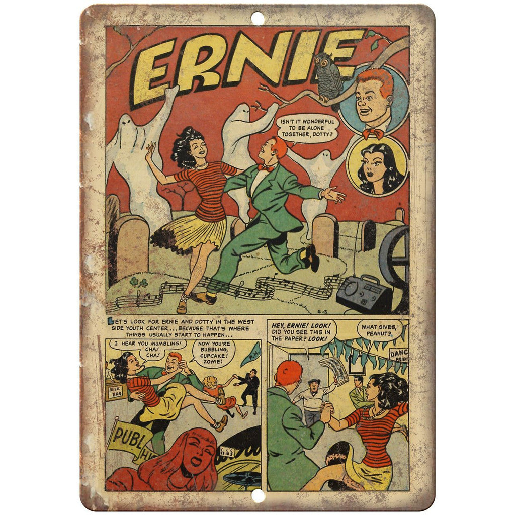Ernie Vintage Comic Strip Art 10" x 7" Reproduction Metal Sign J502