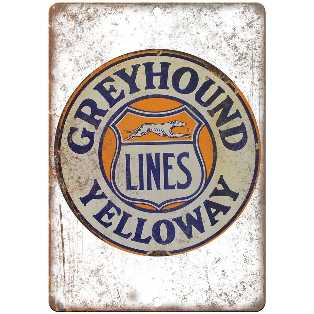 Greyhound Yelloway Lines Porcelain Look Reproduction Metal Sign U149