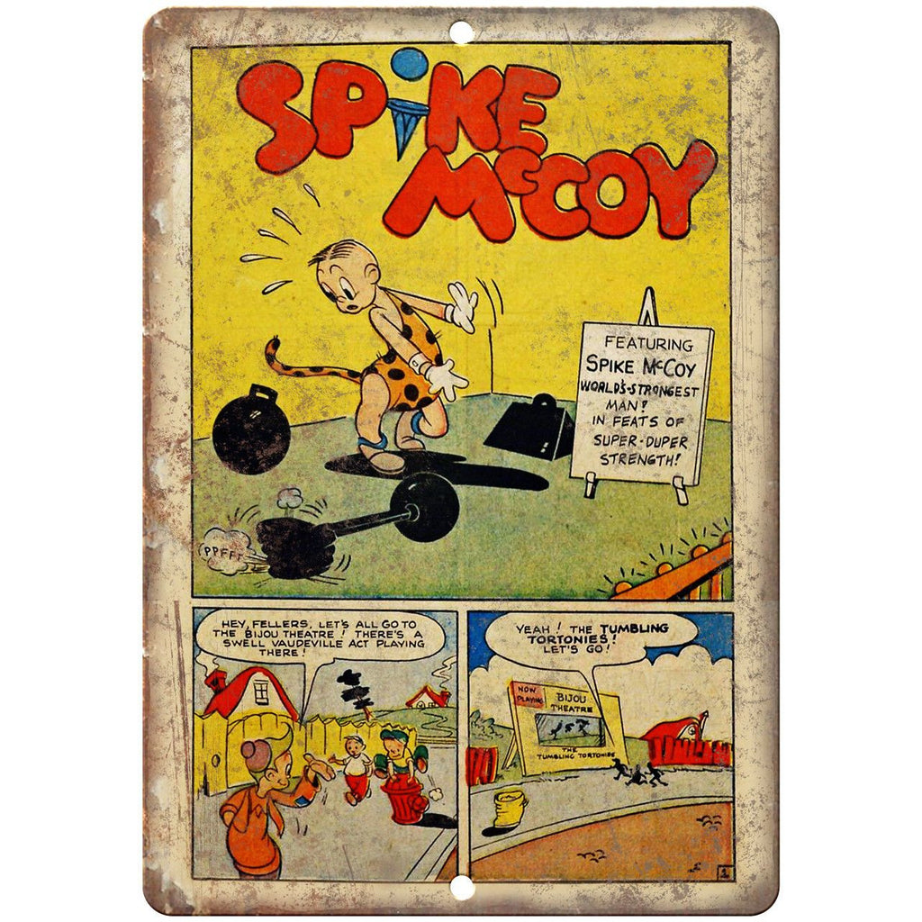 Spike McCoy Comic Strip Art 10" x 7" Reproduction Metal Sign J542