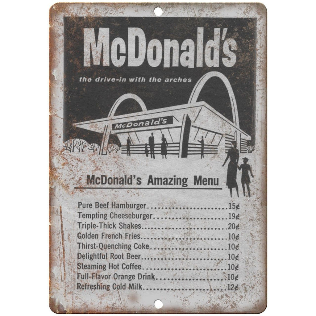 Vintage McDonald's Original Menu 10" x 7" Reproduction Metal Sign N13