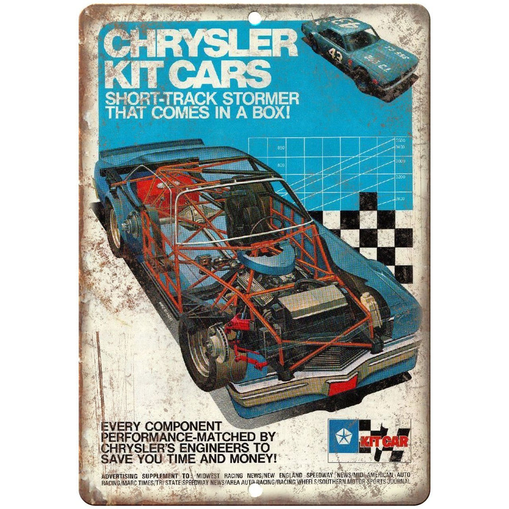 Chrysler Kit Cars Vintage Model Racecar Ad 9" x 12" Reproduction Metal Sign A490