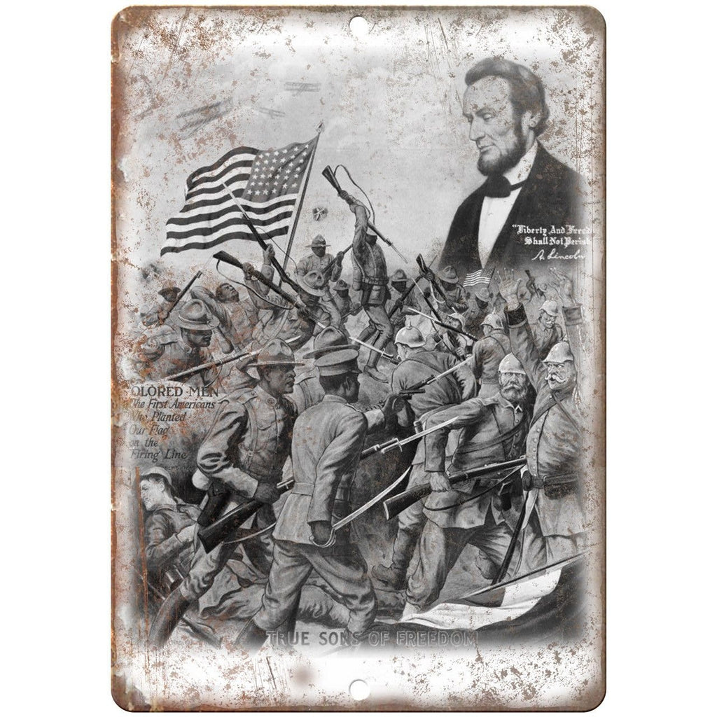 True Sons of Freedom Abe Lincoln 10" x 7" Reproduction Metal Sign M09