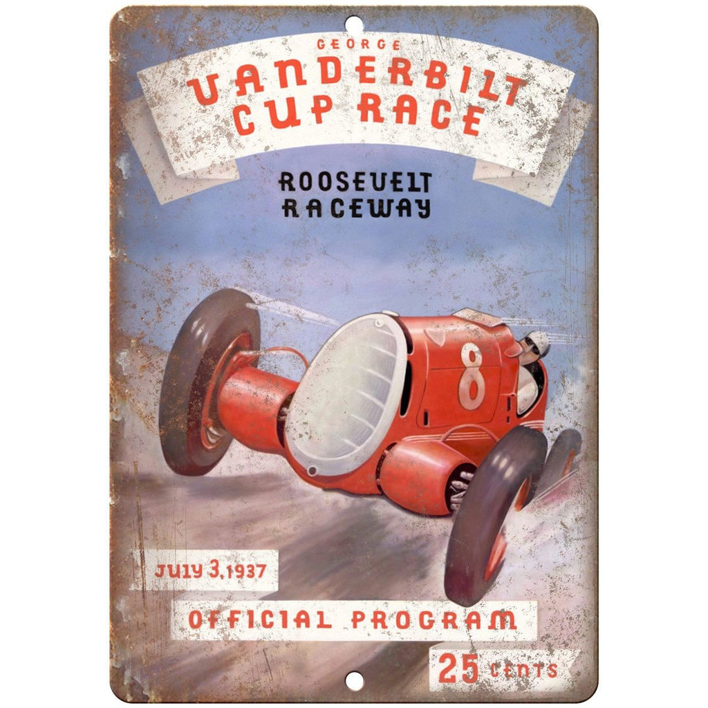 1937 Vanderbilt Cup Race Roosevelt Raceway 10" X 7" Reproduction Metal Sign A639
