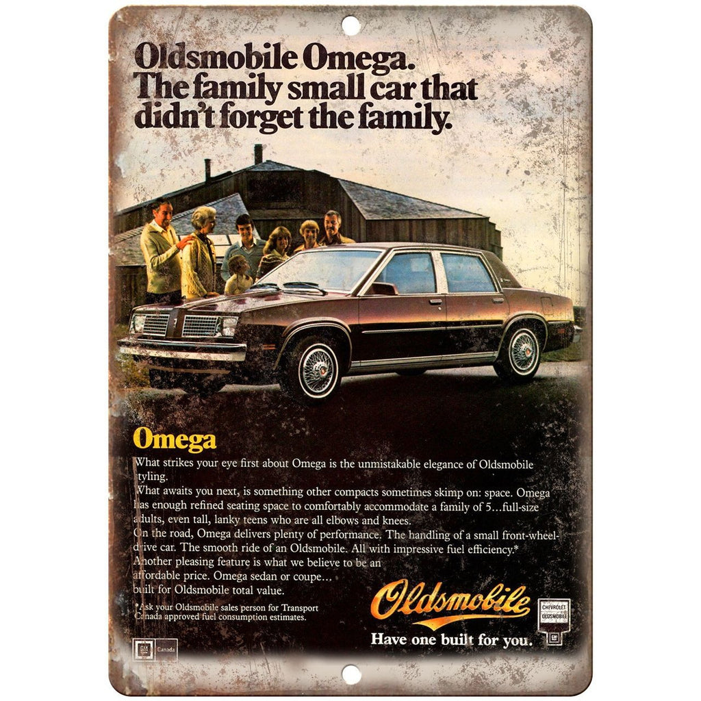 1983 Oldsmobile Omega Car Ad 10" x 7" Reproduction Metal Sign