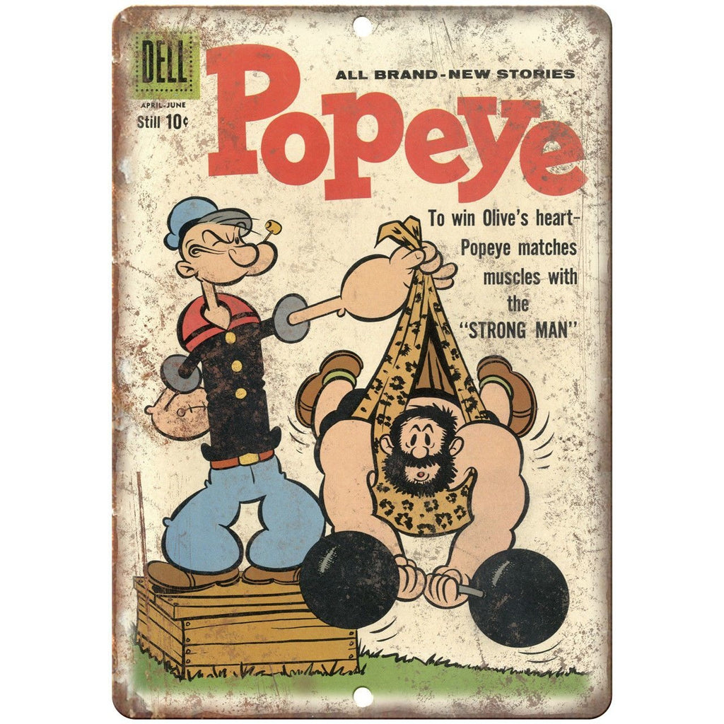 Popeye Olive Oyl Dell Comics Vintage Art 10" X 7" Reproduction Metal Sign J240
