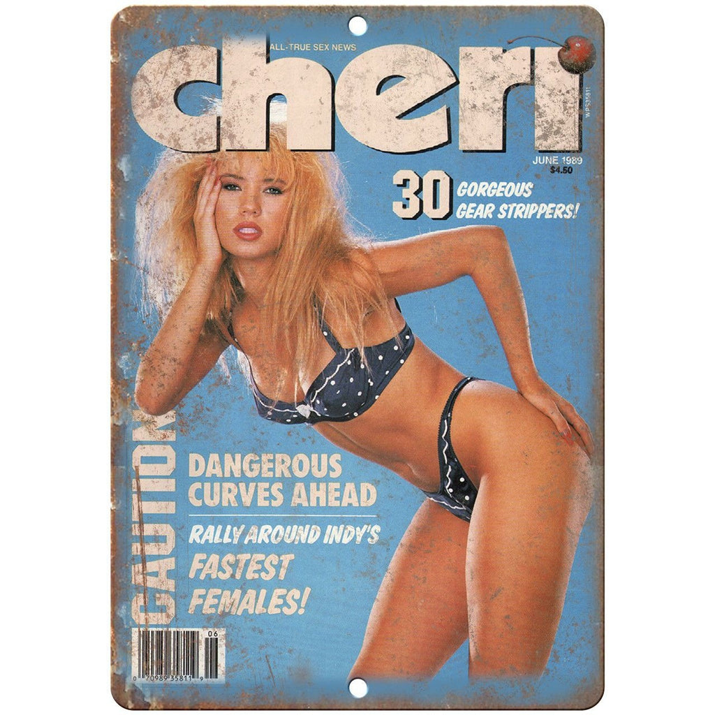 1989 Cheri Adult Playboy Porn Magazine Cover 10"x7" Reproduction Metal Sign ZG01