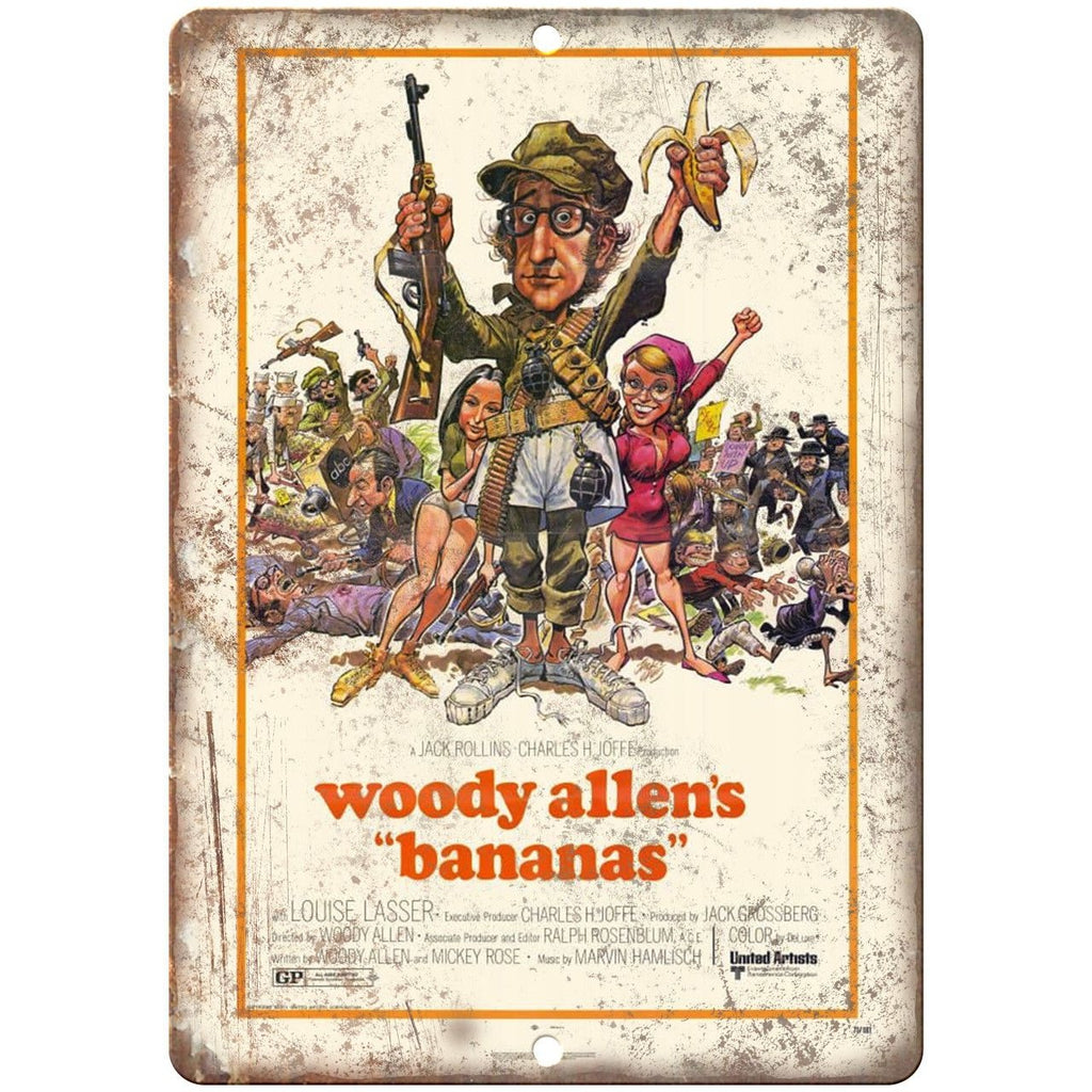 Woody Allen Bananas Movie Poster 10" x 7" Reproduction Metal Sign