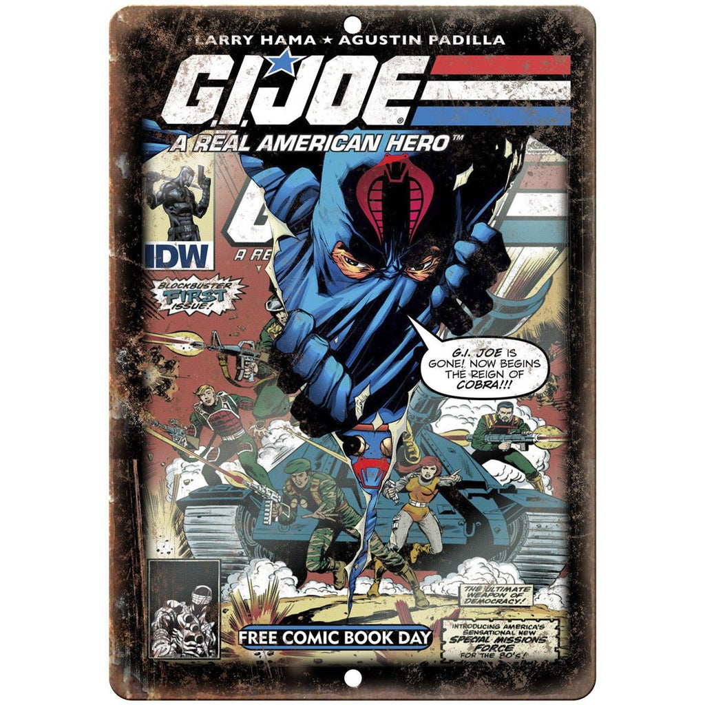 G.I. Joe Vintage Comic Book Art 10" X 7" Reproduction Metal Sign J155
