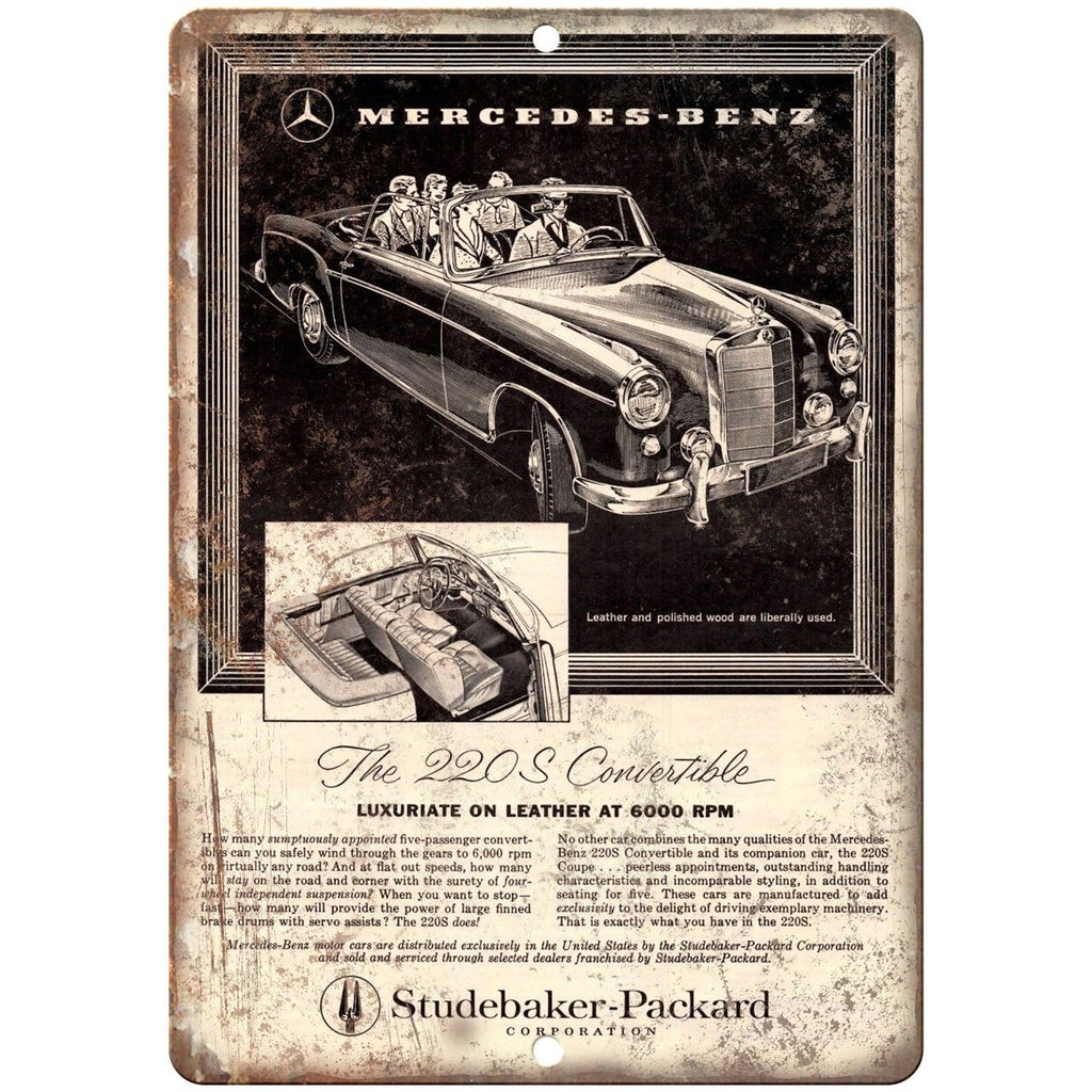 Studebaker Packard 220S Convertible Ad 10" x 7" Reproduction Metal Sign A272