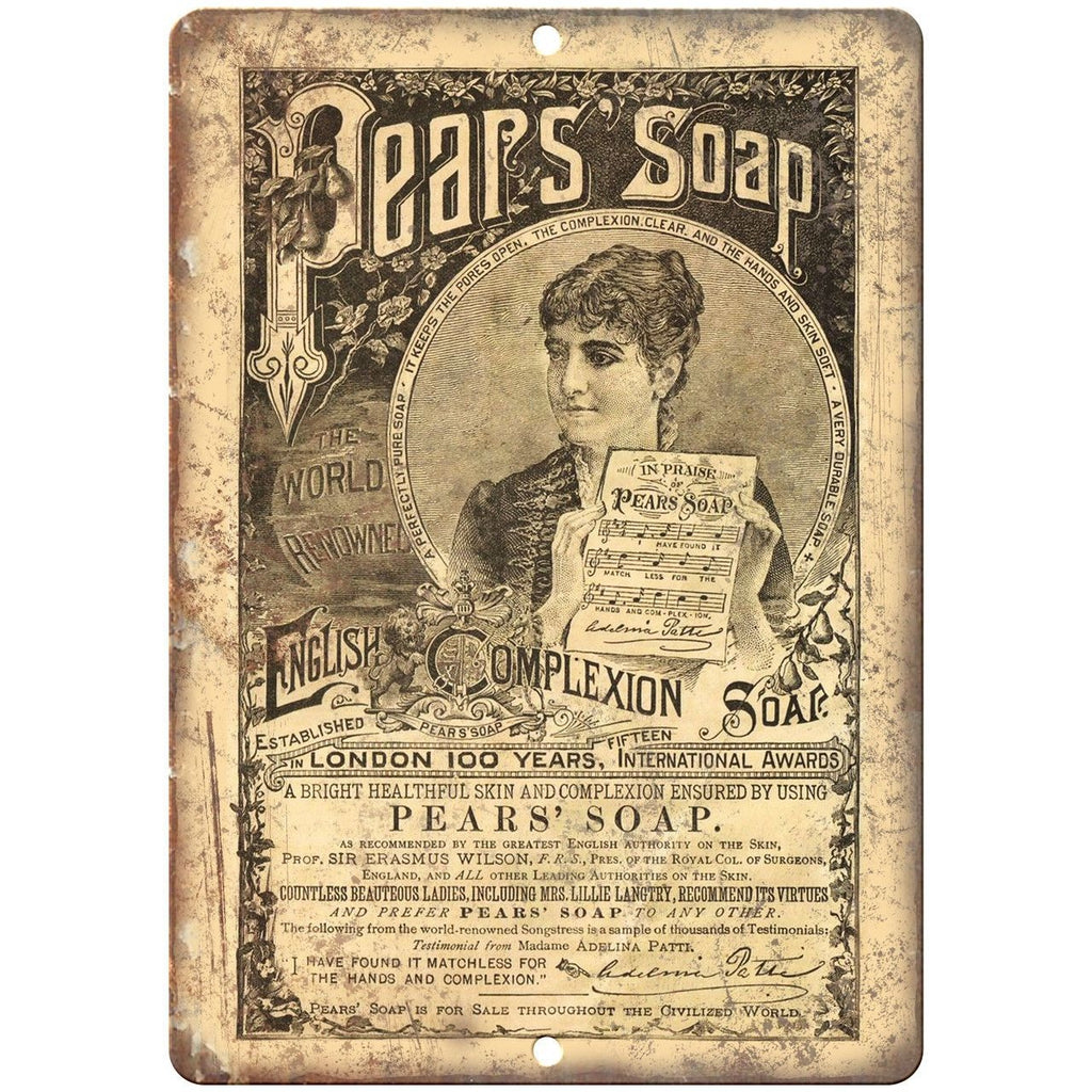 Pears Soap Vintage Beauty Ad 10" X 7" Reproduction Metal Sign ZF01