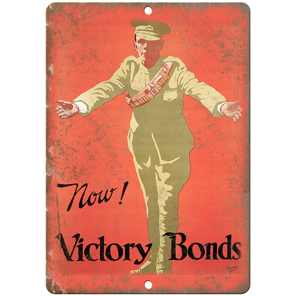 Buy Victory Bonds Vintgage War Poster 10" x 7" Reproduction Metal Sign M136