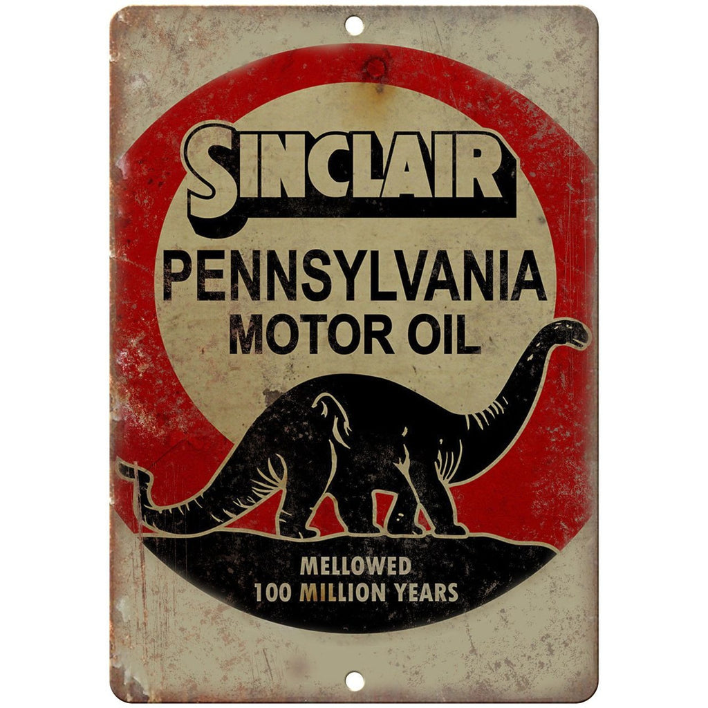 Porcelain Look Sinclair Pennsylvania Motor Oil 10" x 7" Retro Look Metal Sign