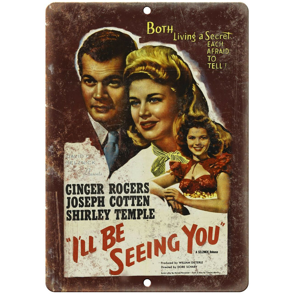 I'll Be Seeing You Vintage Movie Poster 9" x 12" Reproduction Metal Sign I138