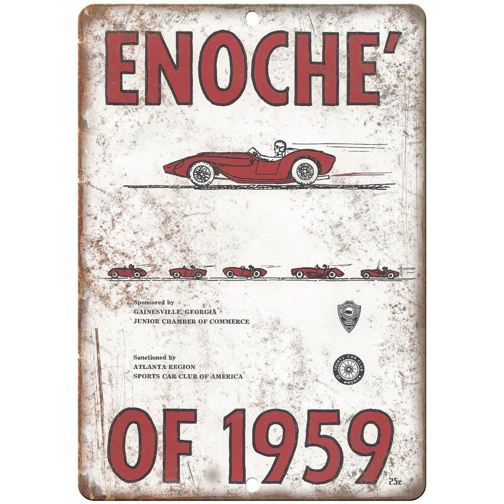 1959 Enoche Sports Car Club of America 10" X 7" Reproduction Metal Sign A605