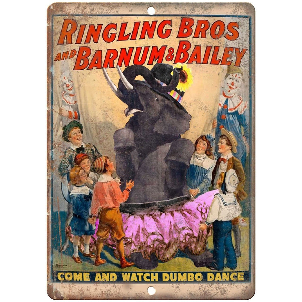 Ringling Bros Barnum & Bailey Dumbo Circus 9" x 12" Reproduction Metal Sign ZH74