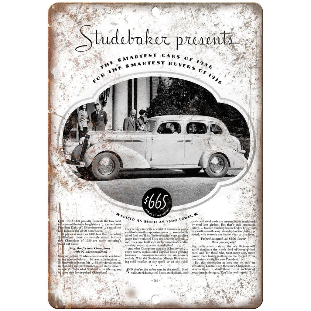 Studebaker Dictator Six Vintage Ad 10" x 7" Reproduction Metal Sign A429