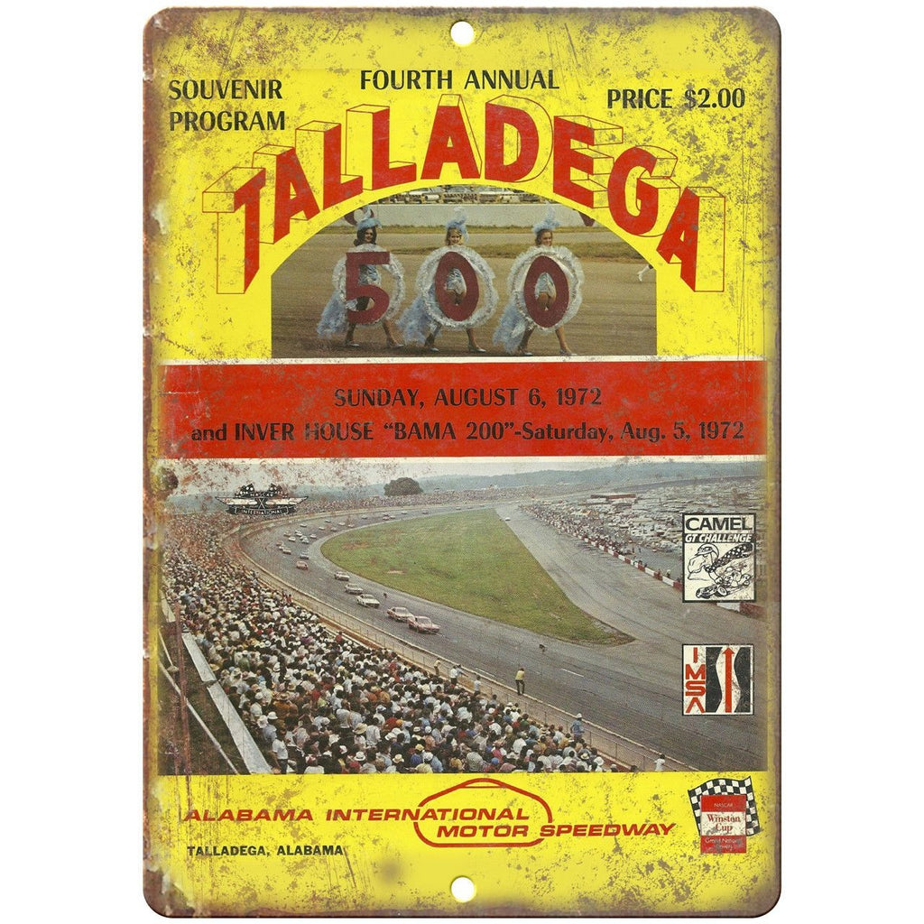 Talladega 500 1972 Alabama Speedway BAMA 200 10"X7" Reproduction Metal Sign A55