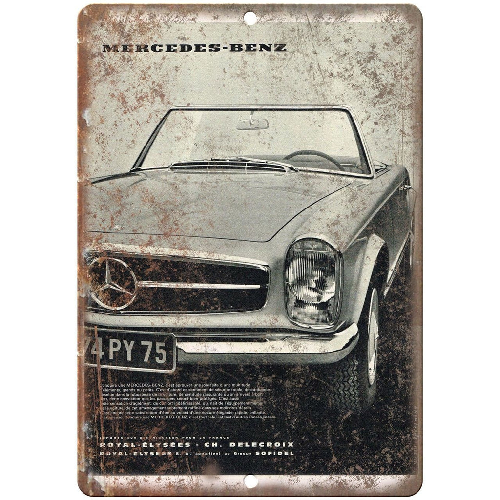 Mercedes Benz Royal Elysees Vintage Ad 10" x 7" Reproduction Metal Sign A275