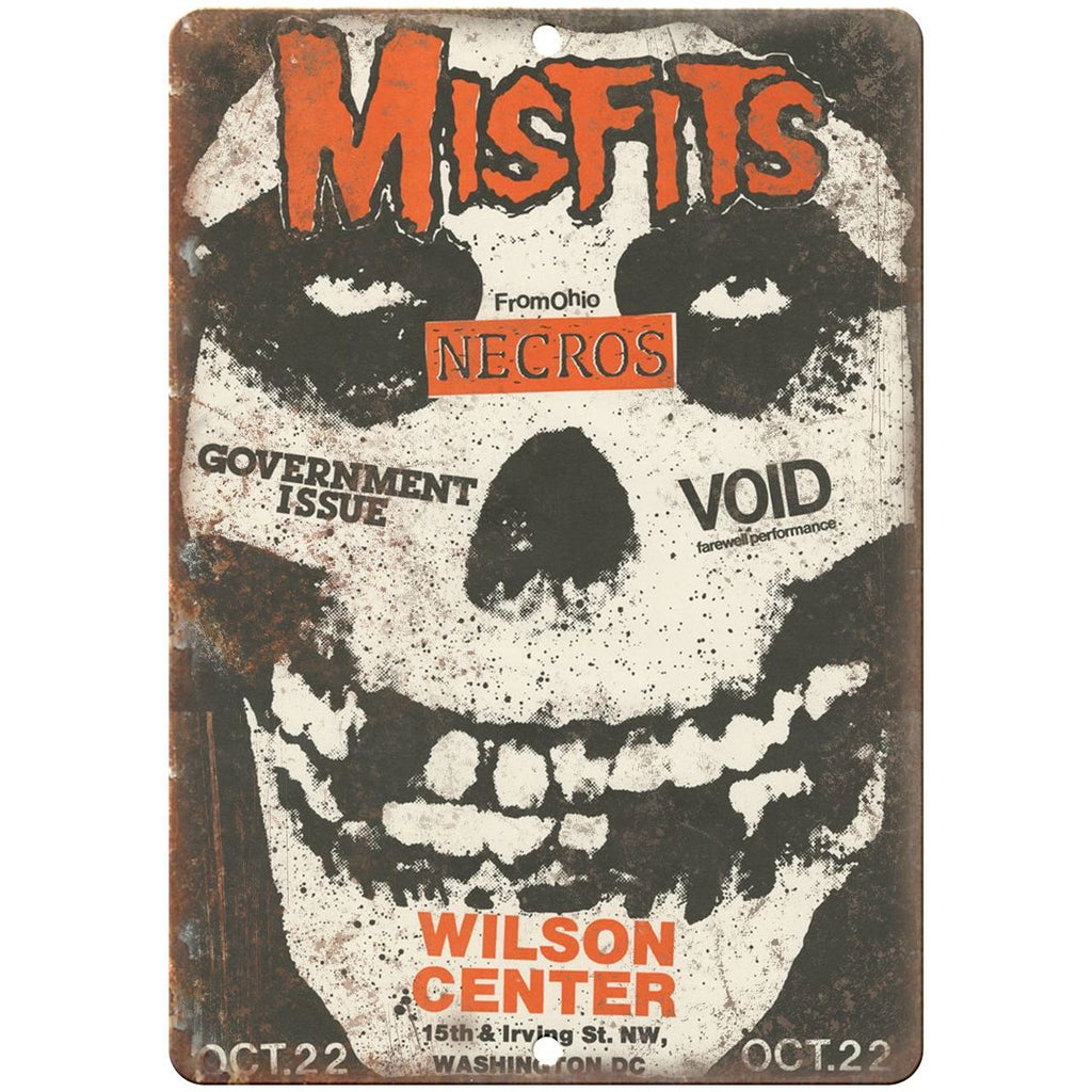 Misfits, government issue, Punk vintage concert flyer 10" x 7" retro metal sign