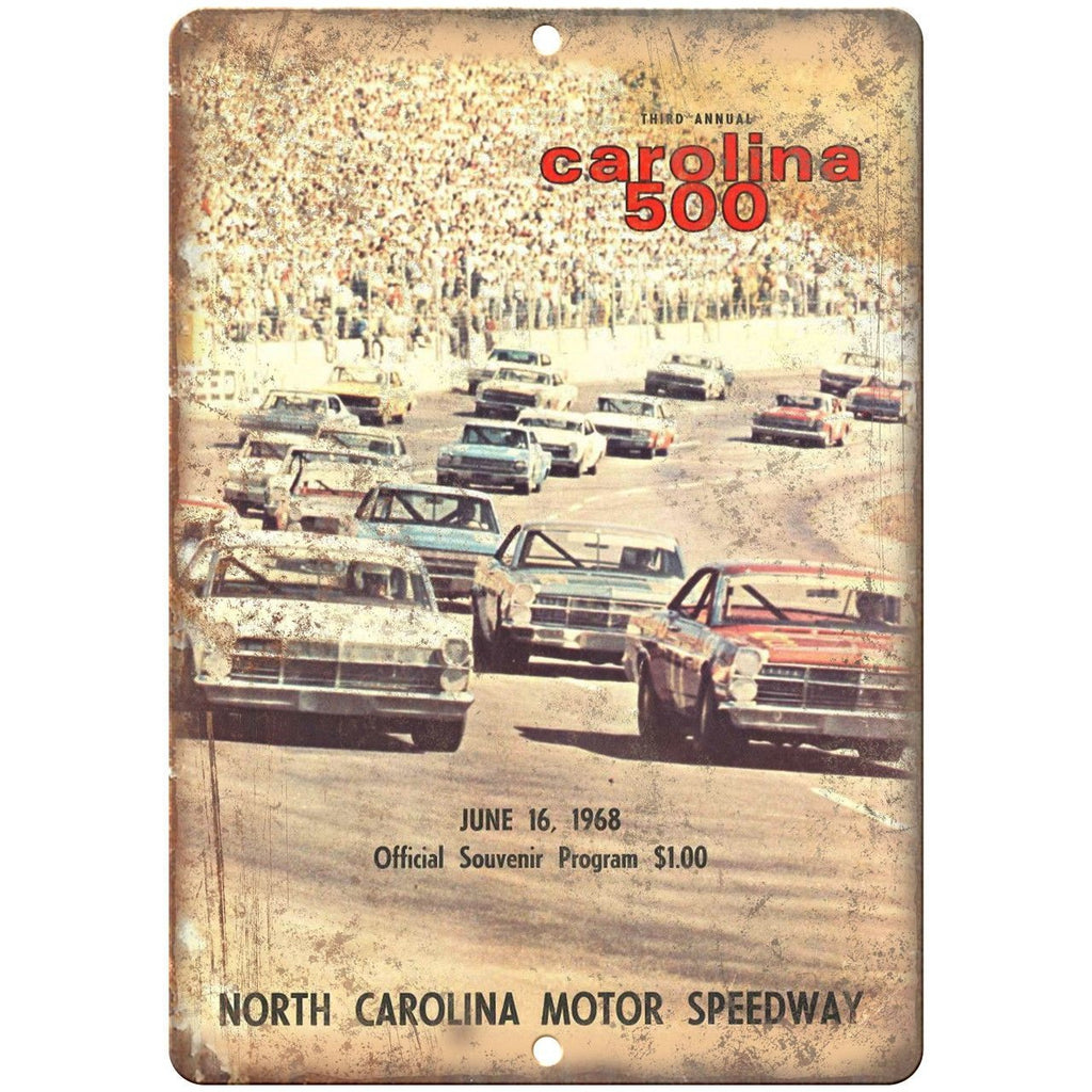 1968 Carolina 500 Motor Speedway Racetrack 10" X 7" Reproduction Metal Sign A530