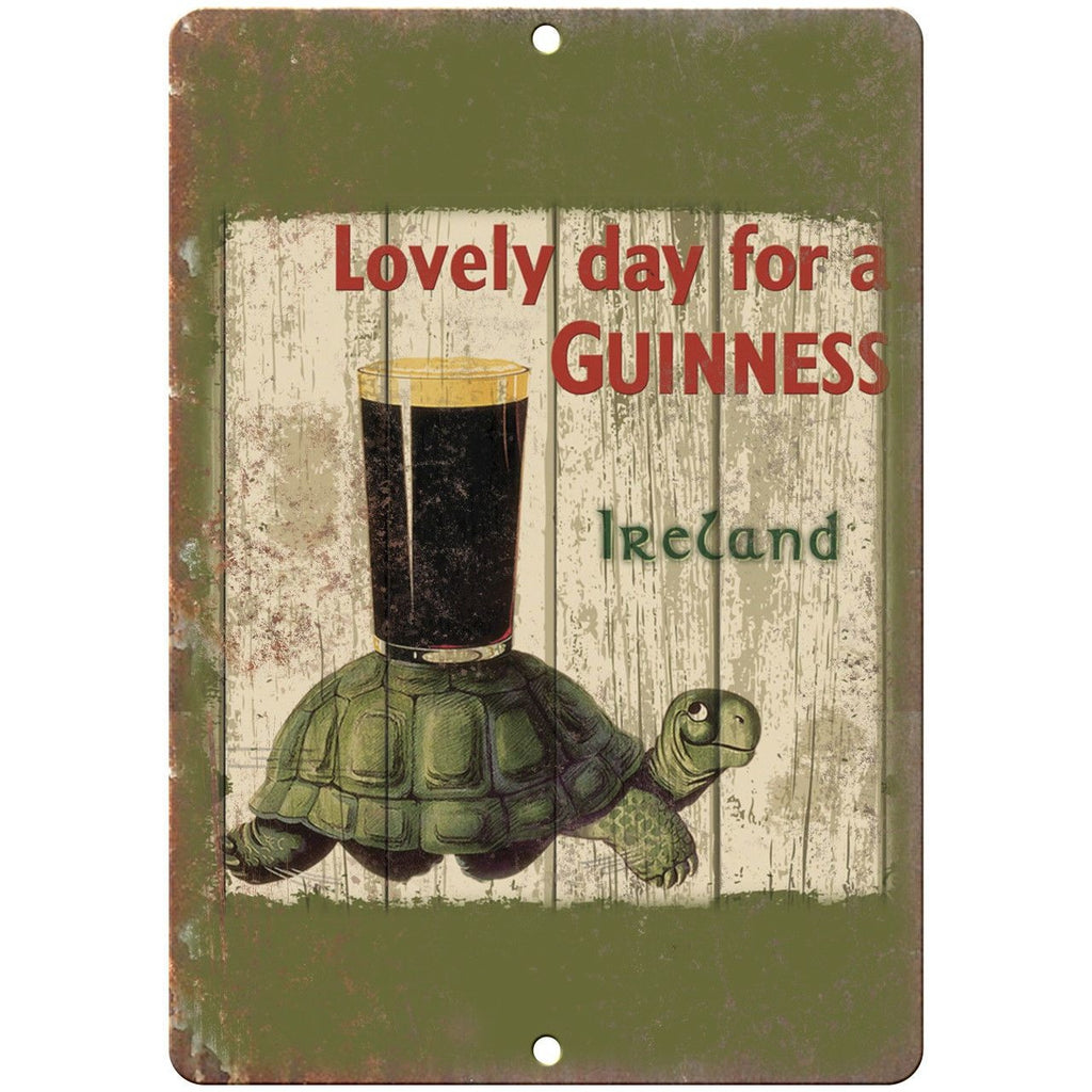 Guinness Ireland Turtle Vintage Ad 10" X 7" Reproduction Metal Sign E169