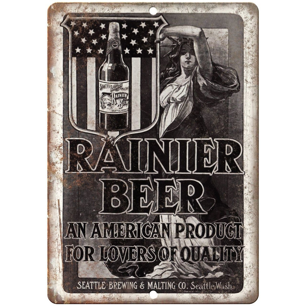 Rainier Beer Seattle Brewing Co Man Cave 9" x 12" Reproduction Metal Sign E219