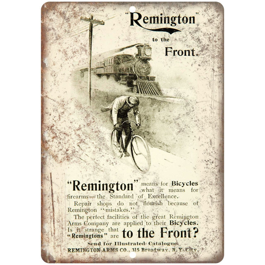 Remington Bicycle Vintage Ad 10" x 7" Reproduction Metal Sign B317