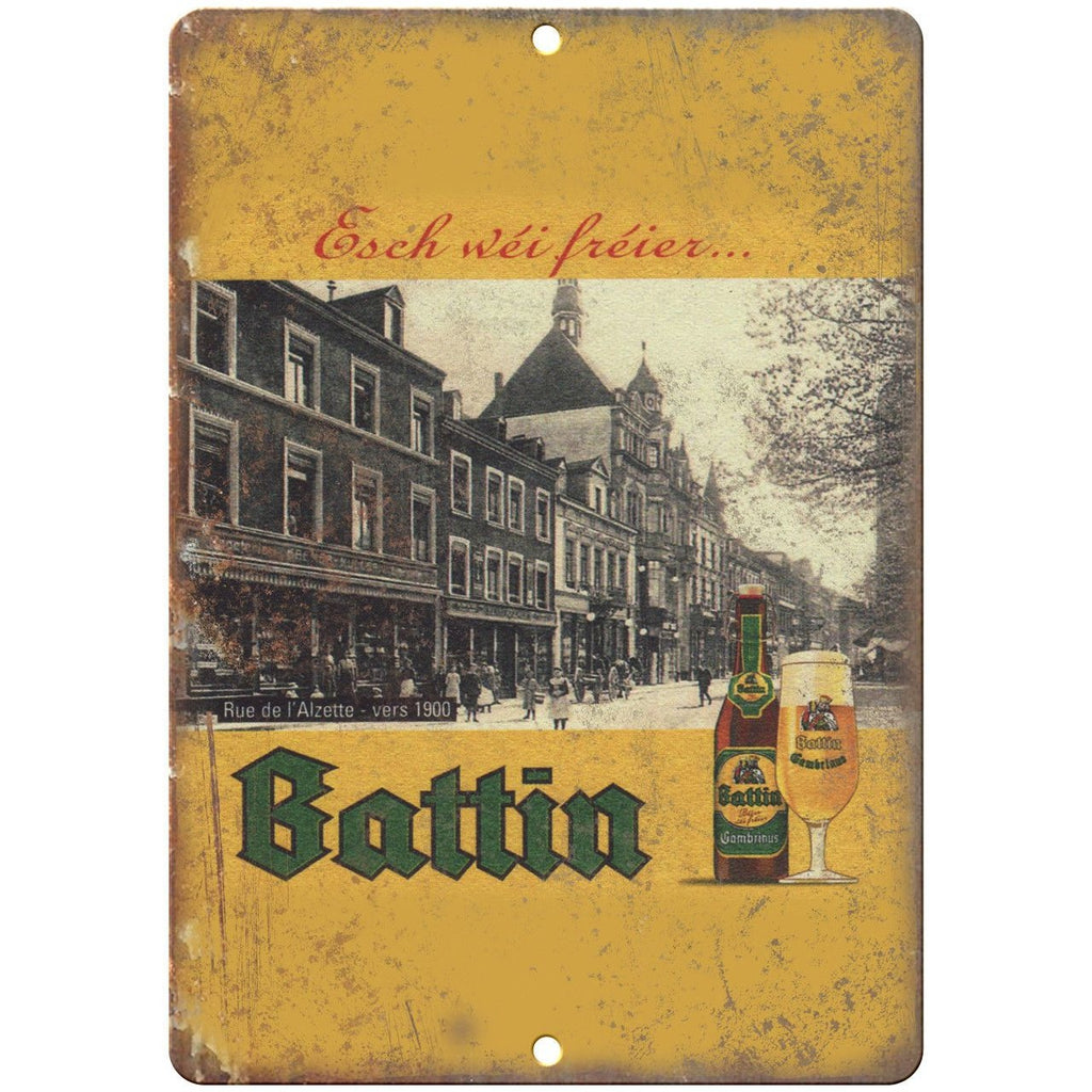 Battin Beer Man Cave Ad Décor 10" x 7" Reproduction Metal Sign E253