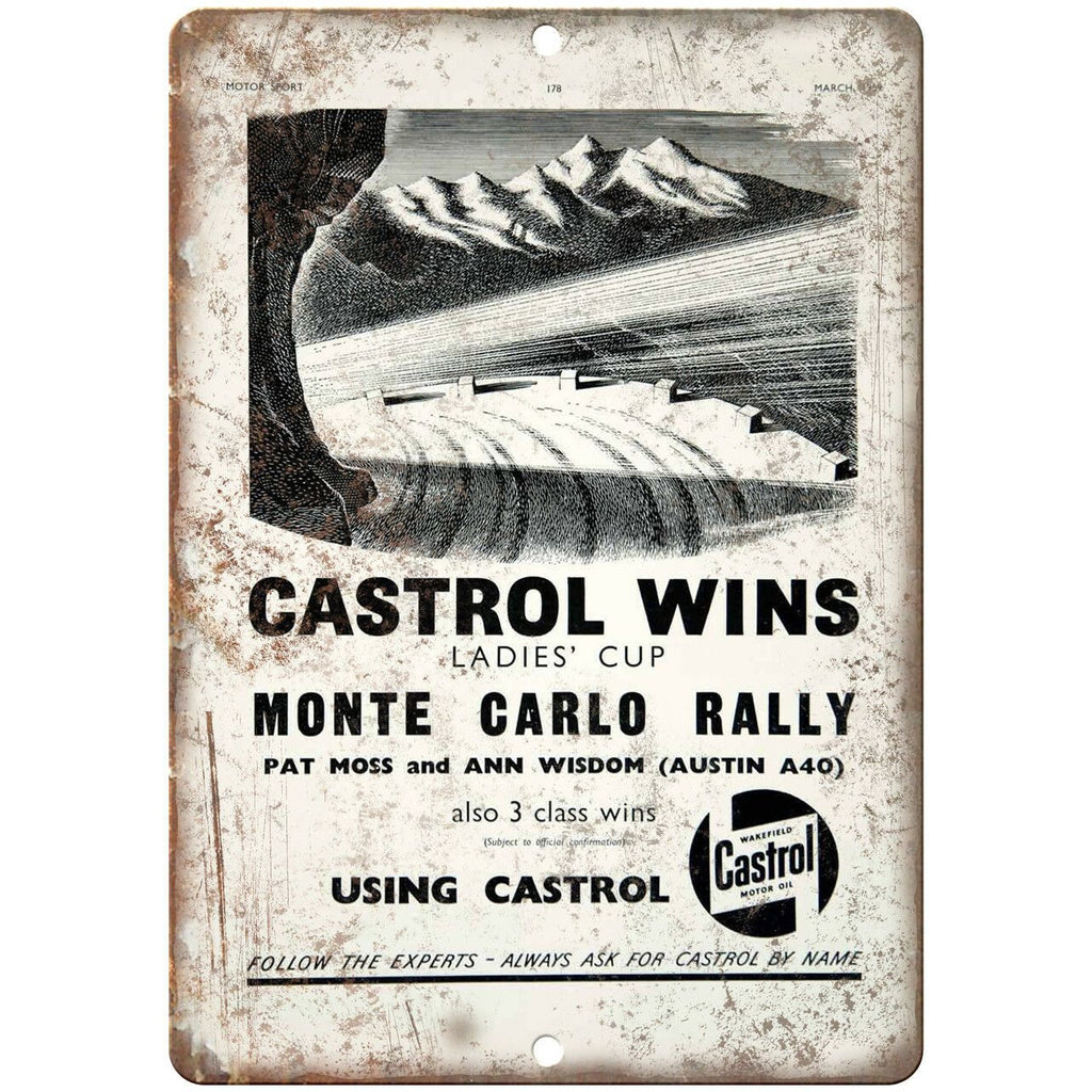 Castrol Automobile Motor Oil Vintage Ad 10" X 7" Reproduction Metal Sign A719